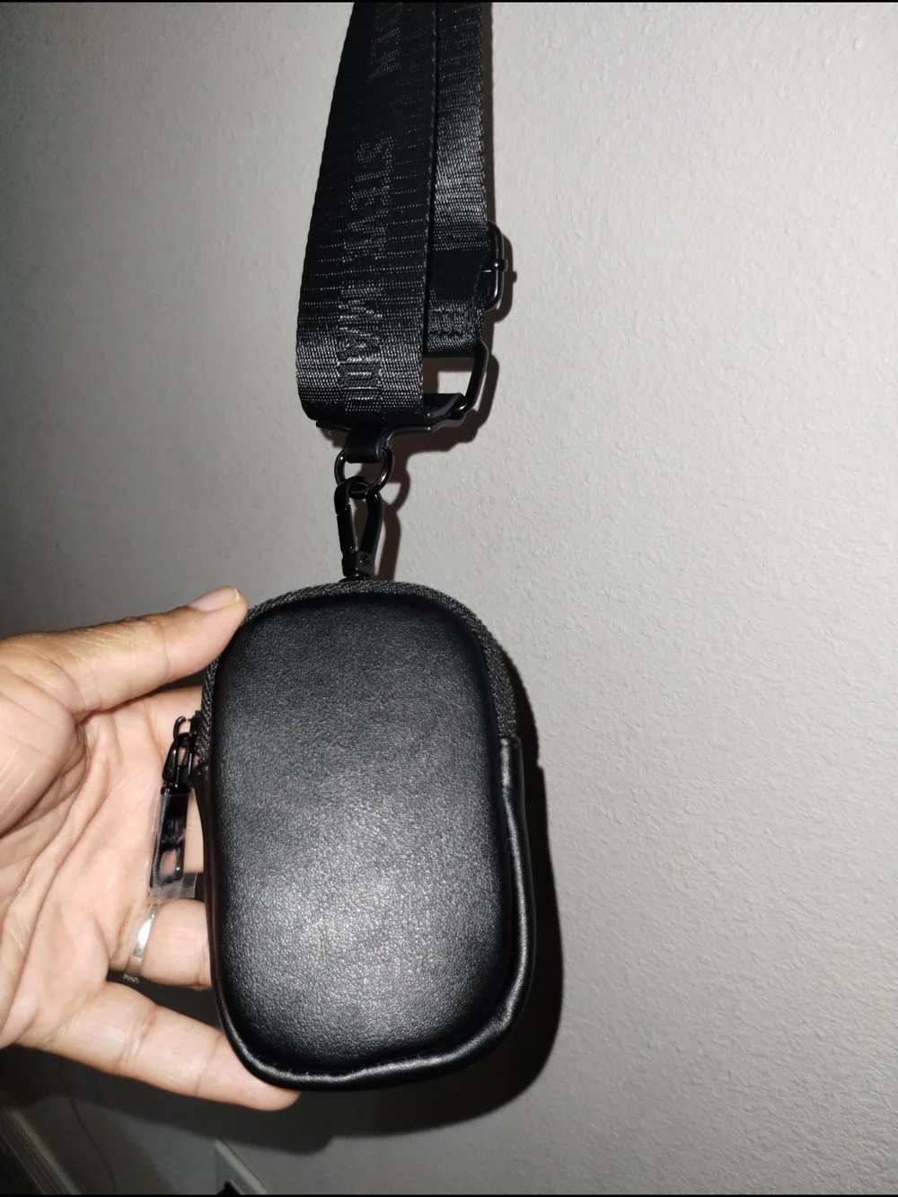 Steve Madden Black Mini Crossbody Pouch with Branded Strap
